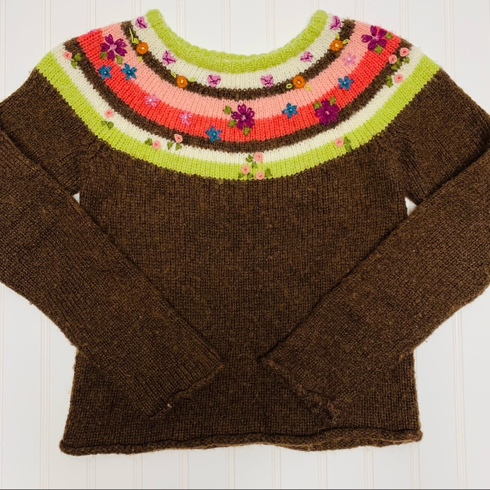Gymboree Wool Blend Fair Isle Shape Sweater Sz 12